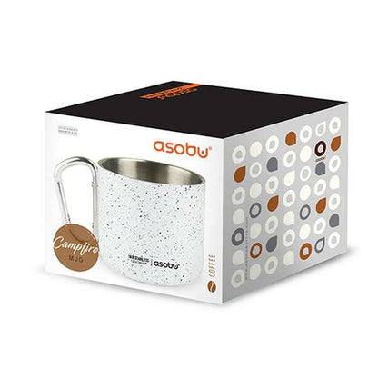 Taza Termica Asobu De Campismo Acero Inoxidable Doble Pared Con Grabado Personalizado Laser - Blanca - SUIZA + XTREME