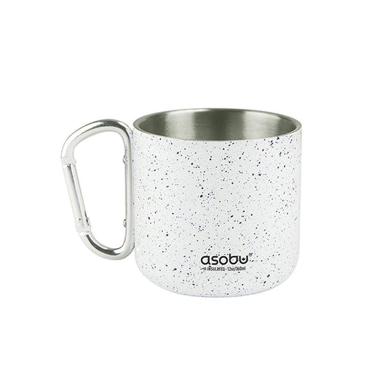 Taza Termica Asobu De Campismo Acero Inoxidable Doble Pared Con Grabado Personalizado Laser - Blanca - SUIZA + XTREME