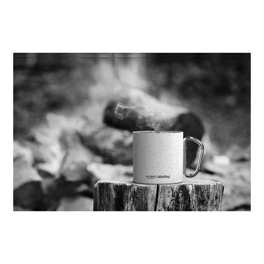 Taza Termica Asobu De Campismo Acero Inoxidable Doble Pared Con Grabado Personalizado Laser - Negra - SUIZA + XTREME