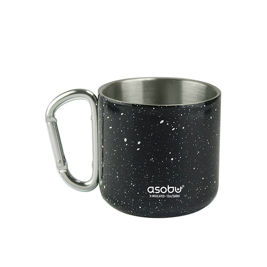 Taza Termica Asobu De Campismo Acero Inoxidable Doble Pared Con Grabado Personalizado Laser - Negra - SUIZA + XTREME