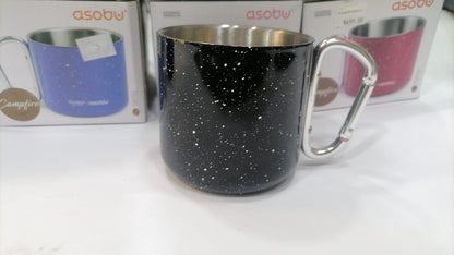 Taza Termica Asobu De Campismo Acero Inoxidable Doble Pared Con Grabado Personalizado Laser - Negra - SUIZA + XTREME