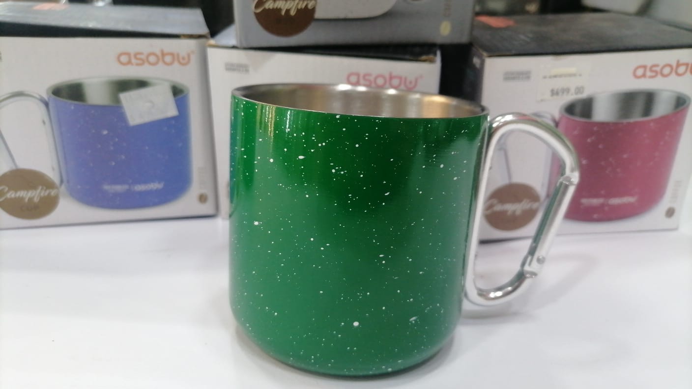 Taza Termica Asobu De Campismo Acero Inoxidable Doble Pared Con Grabado Personalizado Laser - Verde - SUIZA + XTREME