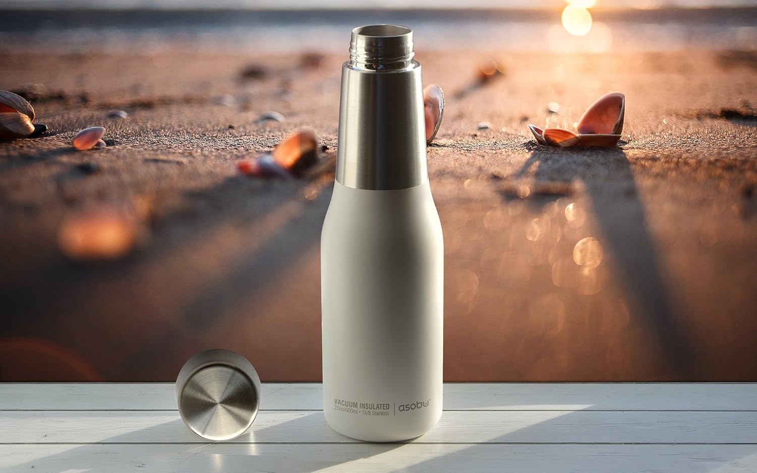 Termo Botella Asobu 600 Ml Travel Bottle A Prueba De Fugas Con Grabado Personalizado Laser - Blanco - SUIZA + XTREME
