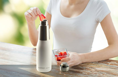 Termo Botella Asobu 600 Ml Travel Bottle A Prueba De Fugas Con Grabado Personalizado Laser - Blanco - SUIZA + XTREME