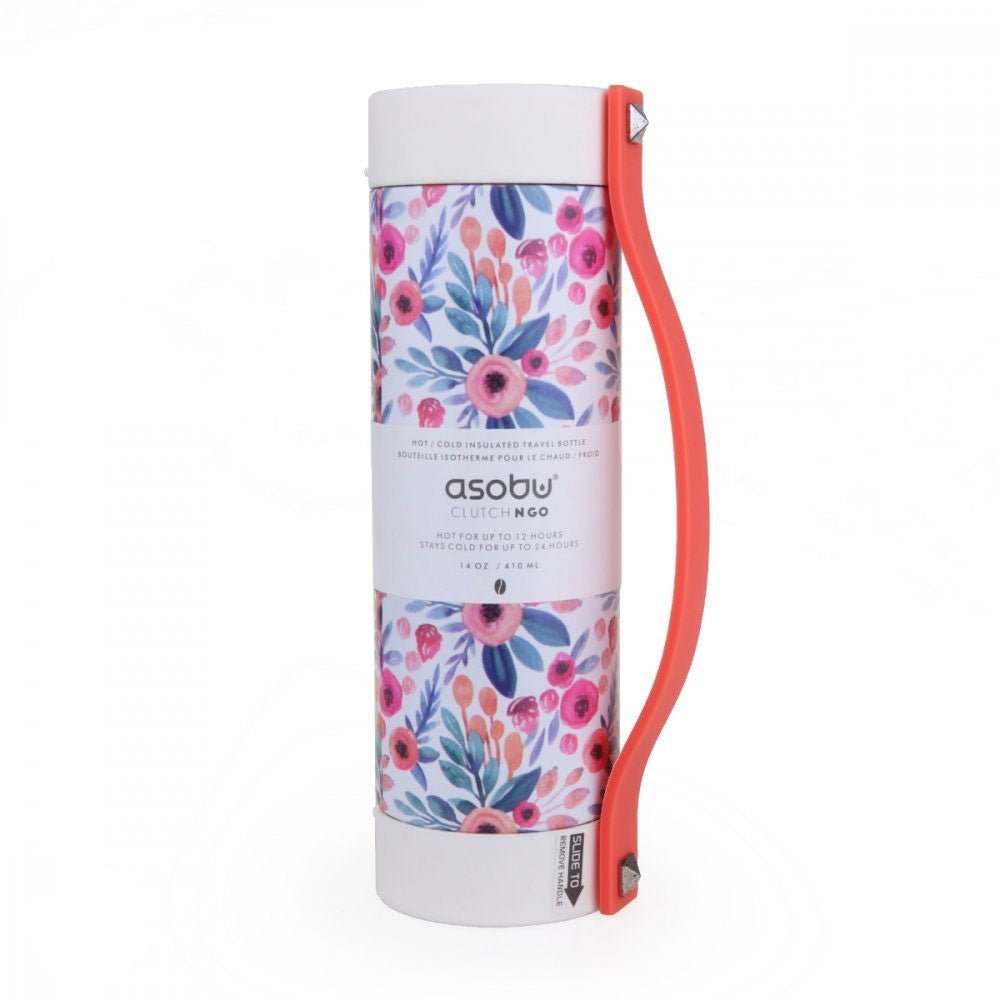 Termo De Viaje Asobu - Clutch&go LA16, 410 Ml Con Compartimiento Secreto - Floral - SUIZA + XTREME