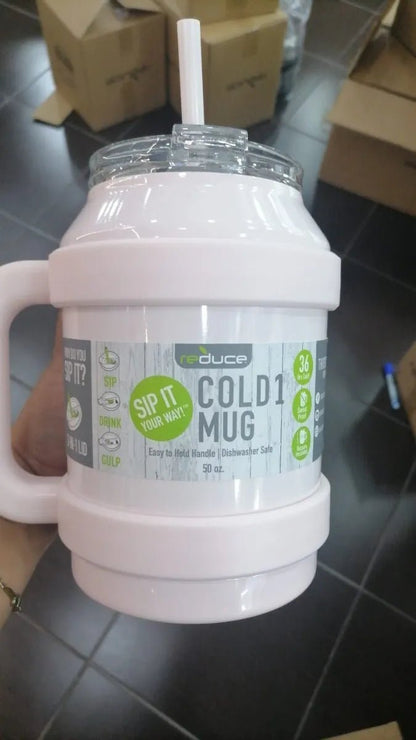 Termo Reduce Cold - 1 Mug 50oz (1478ml) Con Agarradera 36 Hrs - Rosa Pastel - SUIZA + XTREME