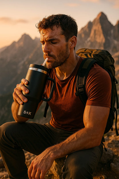 Termo S + X Adventure Quencher 40oz / 1180ml Doble Pared - Negro - SUIZA + XTREME