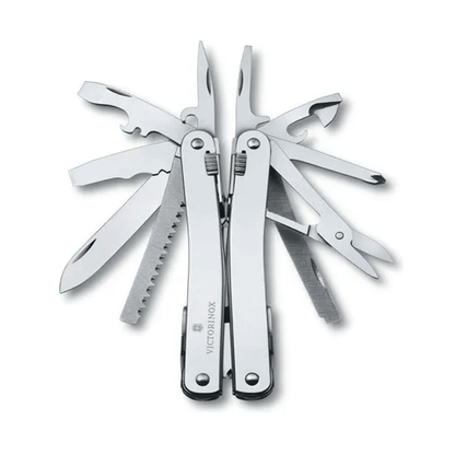 Victorinox Swiss Tool Spirit X Plus Ratchet, Funda De Piel Color Cafe - SUIZA + XTREME